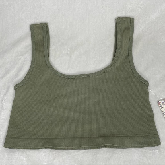 Pink Republic Green Ribbed Crop Tank Top - Picture 4 of 6